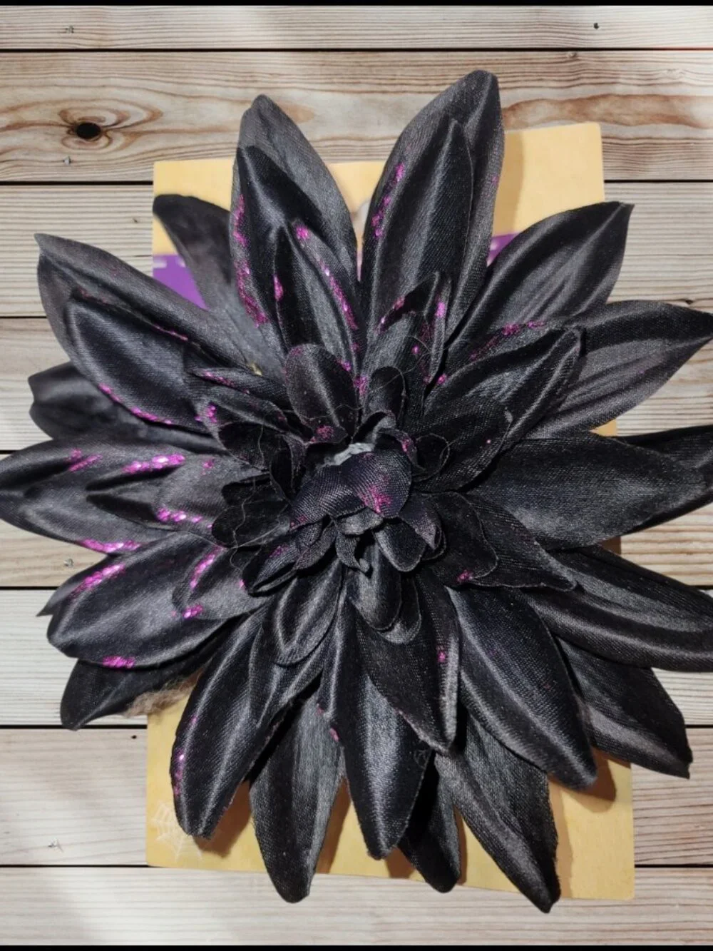 Lot of 9 - Fabric DAHLIA Flowers with Clips - For Crafting - Decoration - 5 Inch